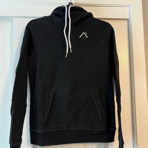 Alpha Black Hoodie with cowl neck